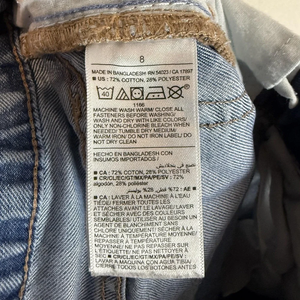 Old Navy Jeans Girls 8 Blue High Rise Slouchy Straight Light Wash Denim Relaxed